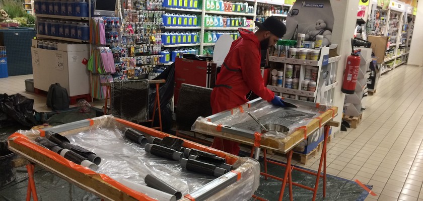 Préparation de Tissu de Fibre Carbone - Auchan Semécourt Metz