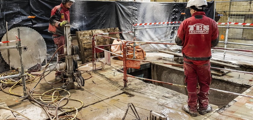 Sciage au câble diamant - Usine Novacarb