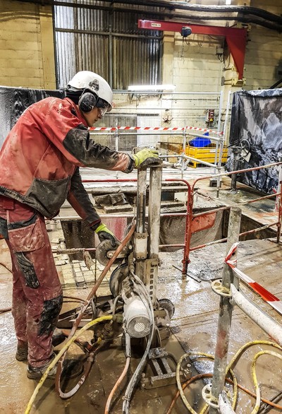 Sciage au câble diamant - Usine Novacarb